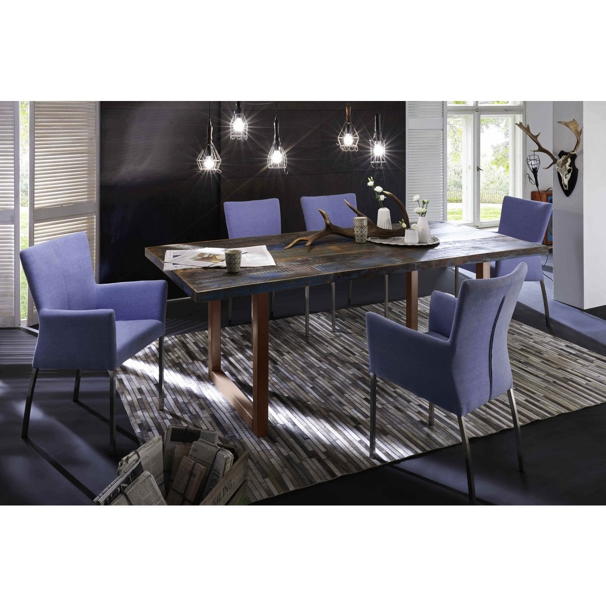 Esstisch Altholz mehrfarbig, 180 × 100 cm | VIA X SELECTION