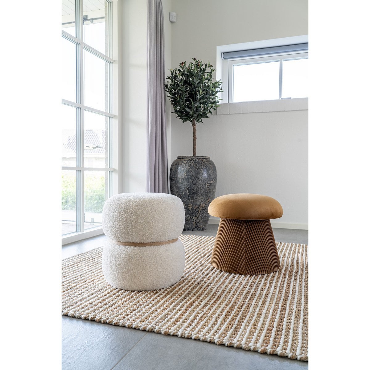 Teddy-Pouf Weiß | VIA X SELECTION