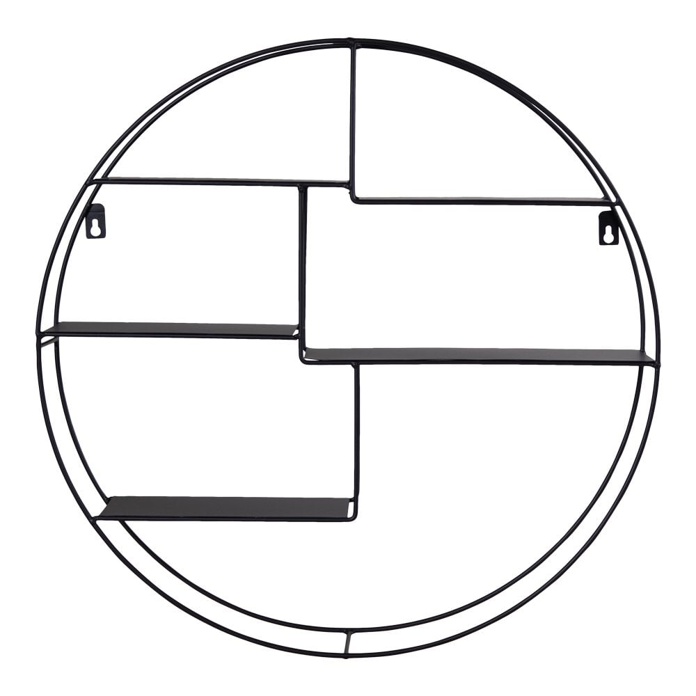 Rundes Regal aus schwarzem Stahl, Ø, 47 × 10 cm | VIA X SELECTION