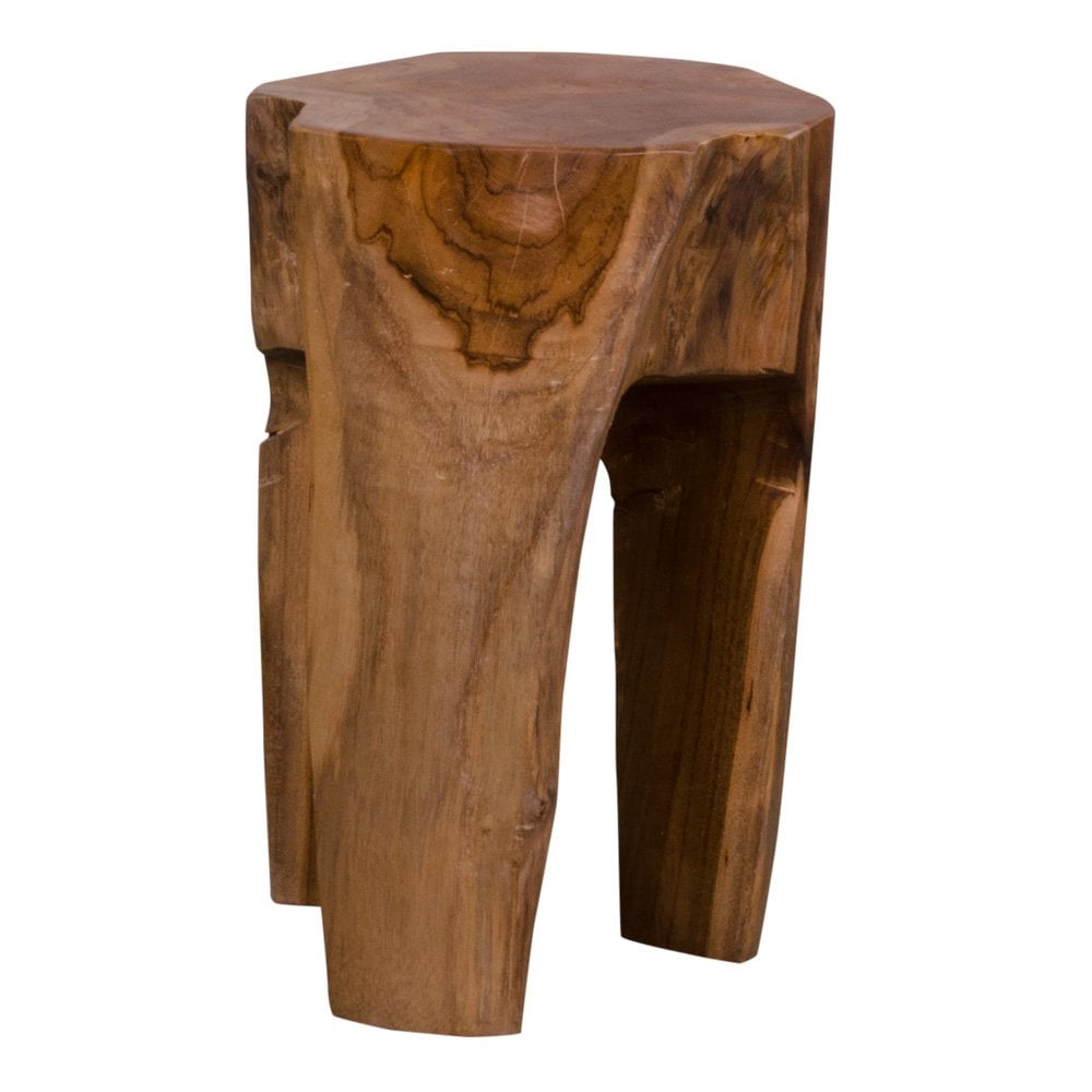 Hocker aus recyceltem Teakholz natur mit rustikaler Form | VIA X SELECTION