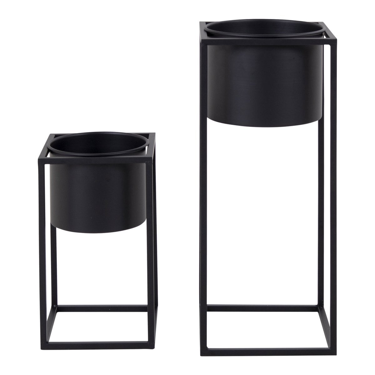 Pflanzständer-Set aus Stahl, Schwarz, 2-teilig | VIA X SELECTION