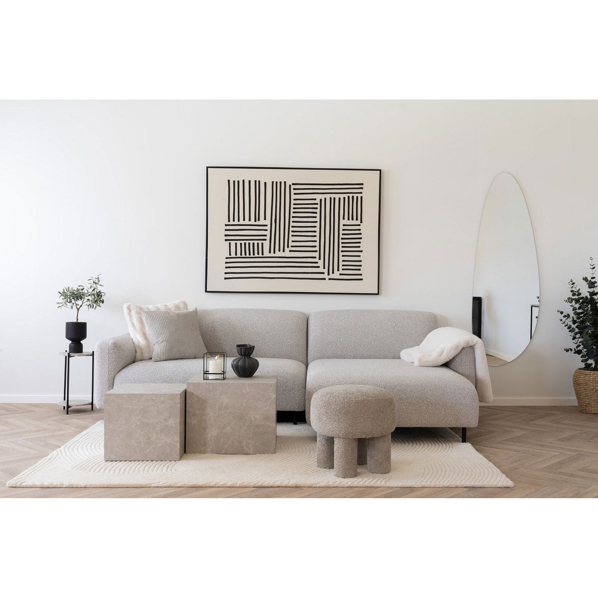 Wollteppich beige, 160 × 230 cm | VIA X SELECTION
