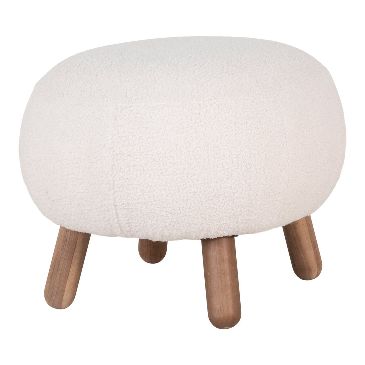Fußhocker in Lammfelloptik Weiß | VIA X SELECTION