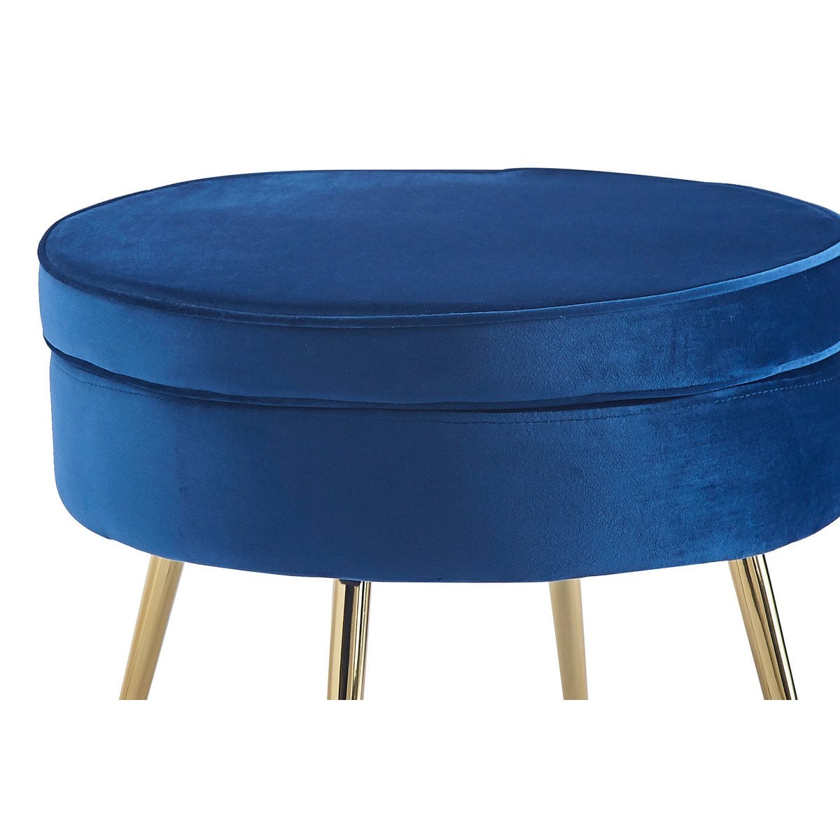 Runder Samt-Pouf Dunkelblau | VIA X SELECTION