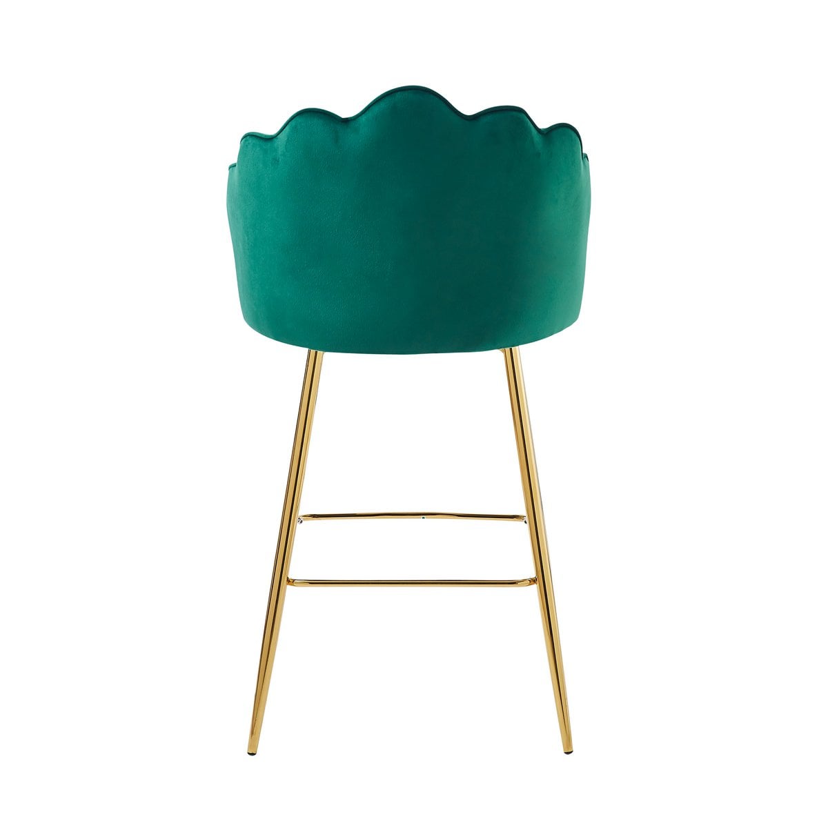 Barhocker im Muscheldesign aus Samt grün im 2er-Set | VIA X SELECTION