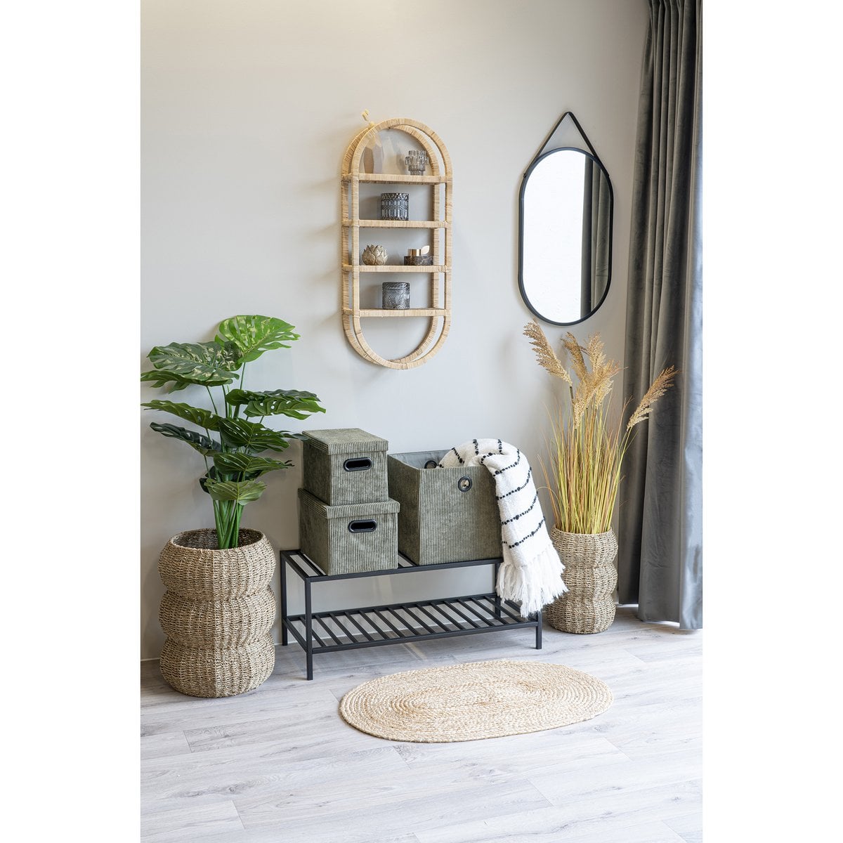 Ovale Fußmatte aus Jute braun, 80 × 50 cm | VIA X SELECTION