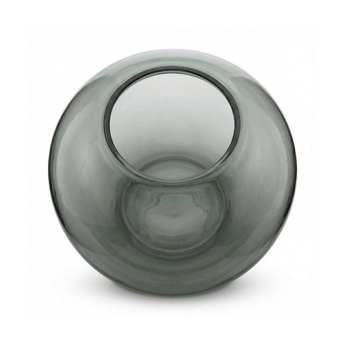Runde Vase aus rauchgrauem Glas | VIA X SELECTION
