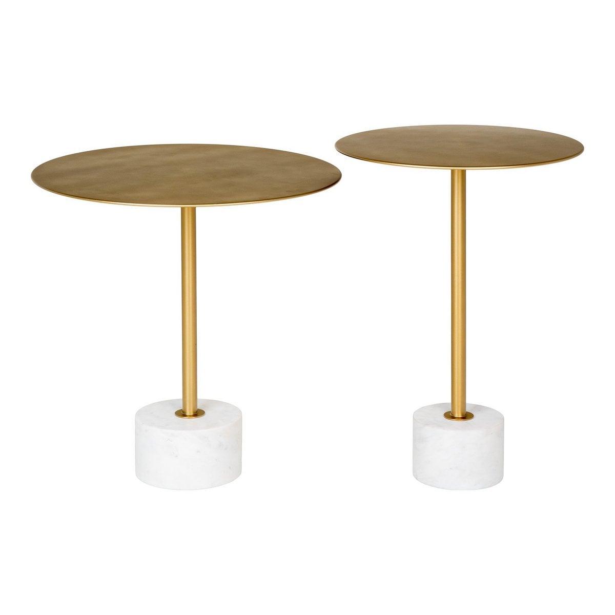 Runder Beistelltisch aus Marmor und Messing, 51 × 51 × 52 cm | VIA X SELECTION