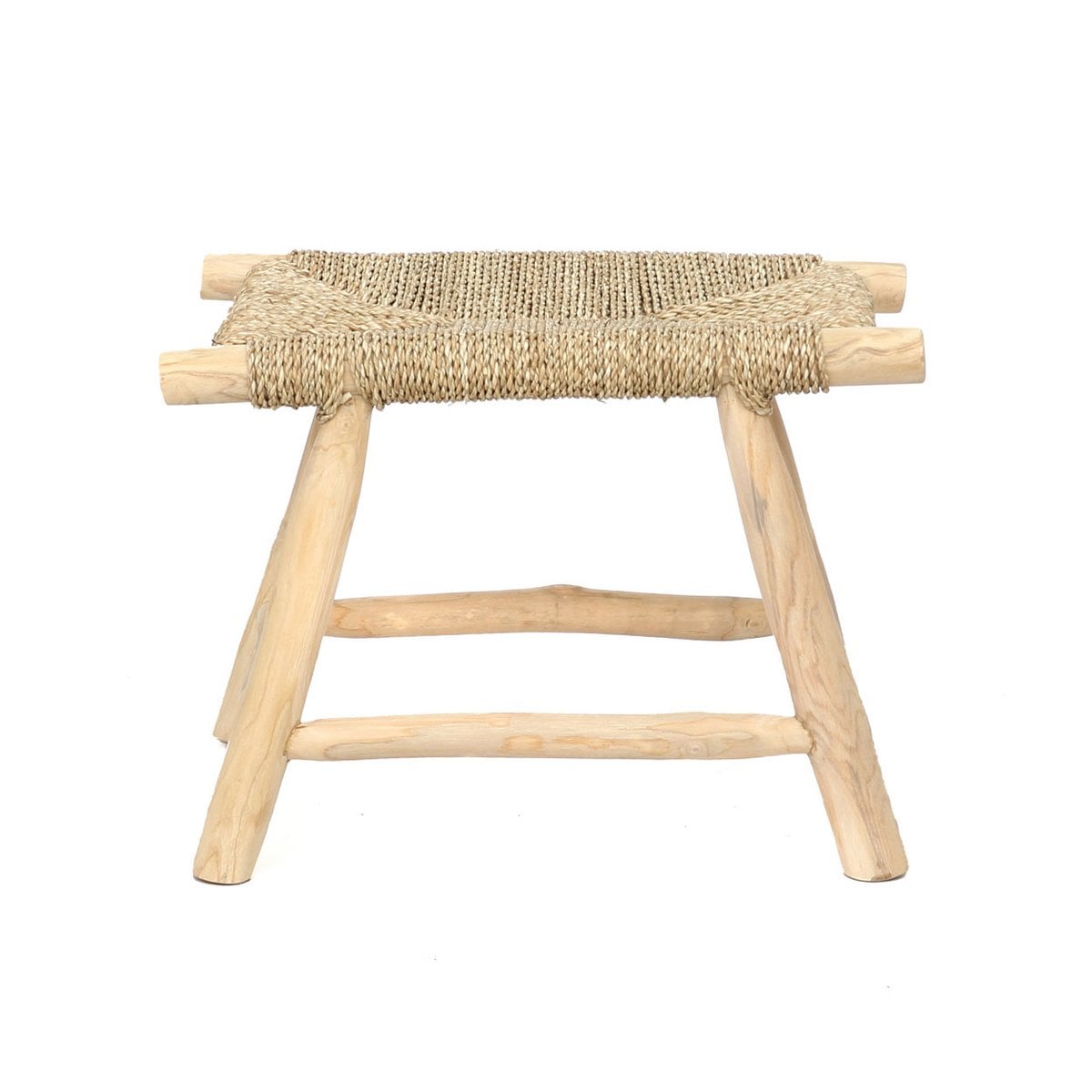 Hocker aus Seegras natur mit rechteckiger Form | VIA X SELECTION