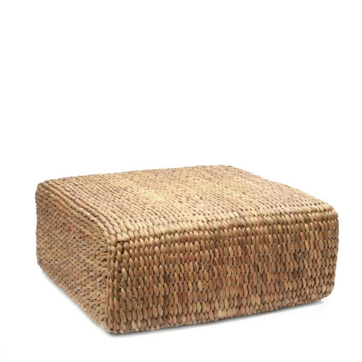 Quadratischer Pouf aus Wasserhyazinthe in Natur | VIA X SELECTION