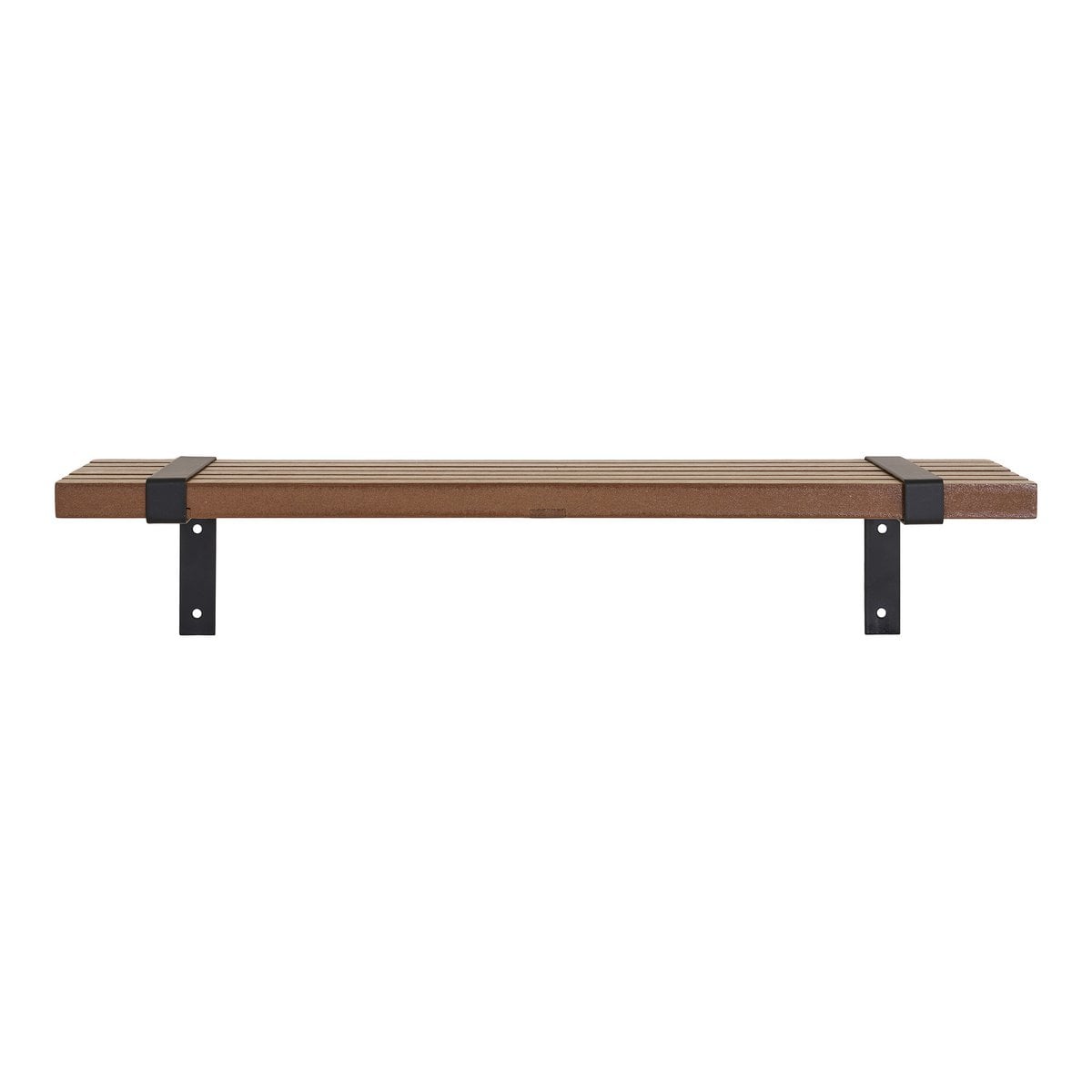 Flaches Wandregal schwarz-natur, 50 × 15 × 10 cm | VIA X SELECTION