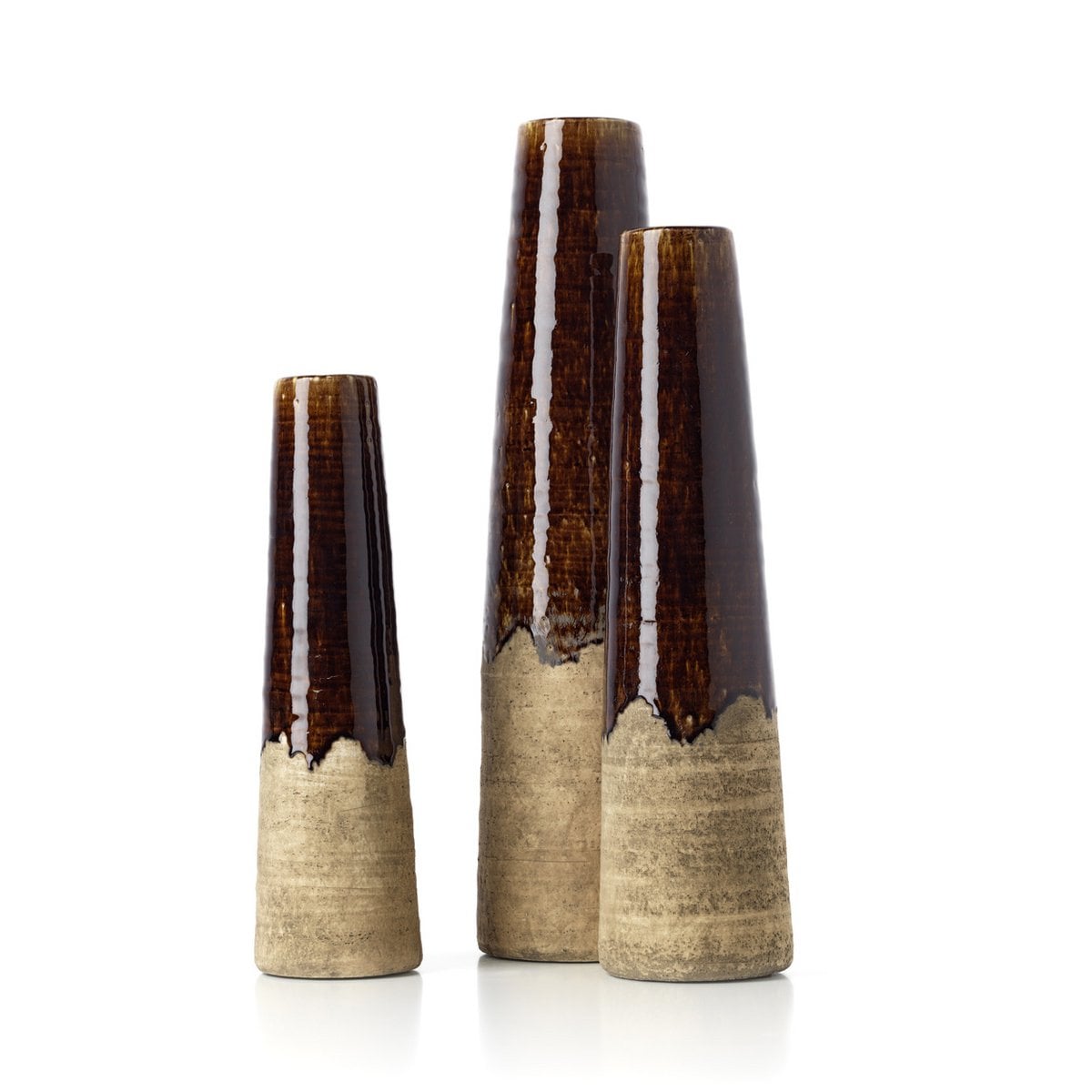 Schmale Vase aus braunem Steinzeug | VIA X SELECTION