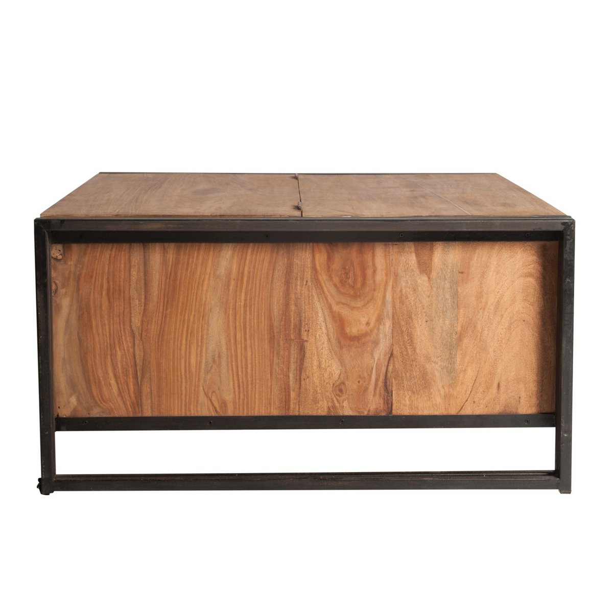 Couchtisch-Truhe aus Holz und Metall mit fünf Schubladen, 90 × 90 × 47 cm | VIA X SELECTION