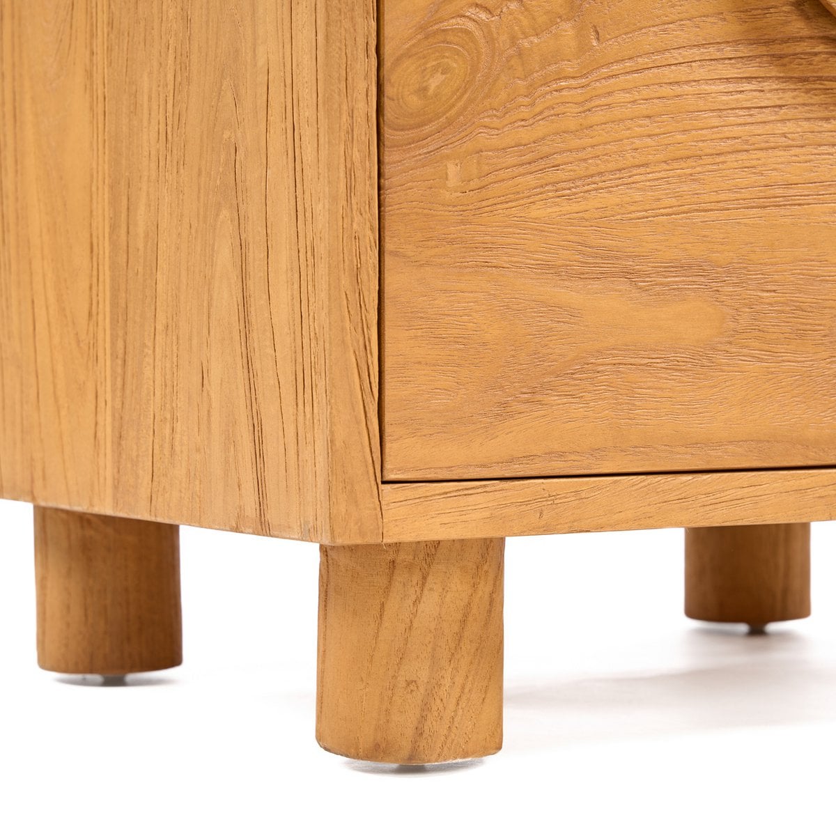 Nachttisch aus Teakholz mit zwei Schubladen, 50 × 40 × 58 cm | VIA X SELECTION