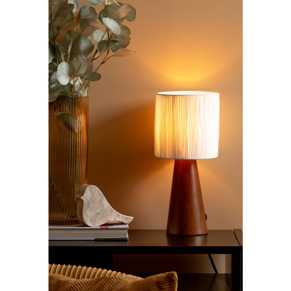 Leitmotiv Sheer Cone Tischleuchte aus Jute in Weiß | VIA X SELECTION