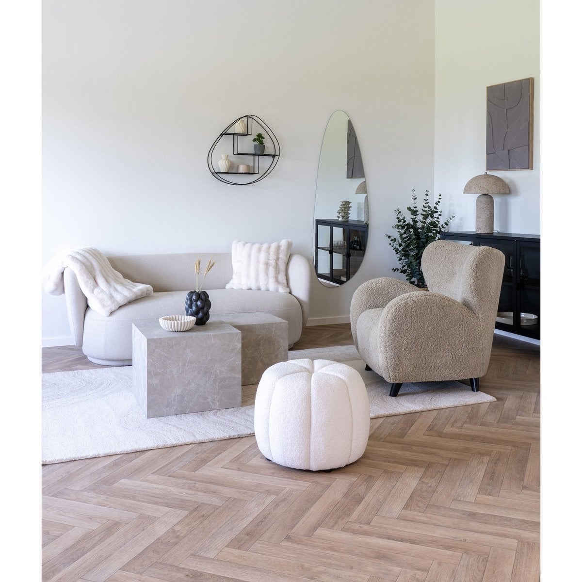 2er-Couchtisch-Set in Marmoroptik, 50 × 50 × 42 cm | VIA X SELECTION