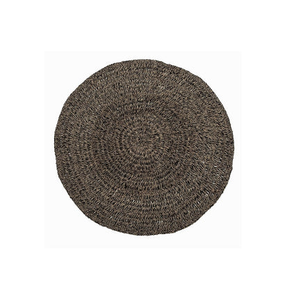 Runder Teppich aus Seegras natur-schwarz, Ø 150 cm | VIA X SELECTION