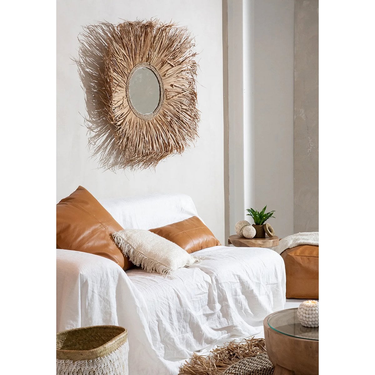 Kissenbezug aus Leder in Cognacbraun, 30 × 50 cm | VIA X SELECTION