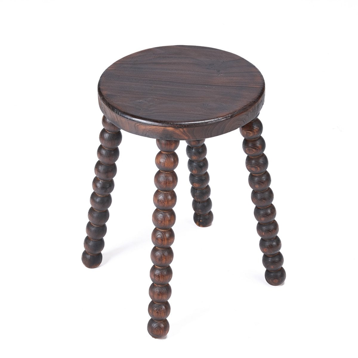 Hocker aus Mangoholz dunkelbraun mit skulpturaler Form | VIA X SELECTION