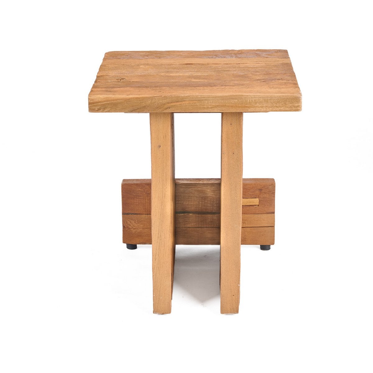 Blockhocker aus recyceltem Teakholz in Natur | VIA X SELECTION