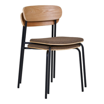 Esszimmerstuhl mit Rückenlehne aus Eschenholz im 2er-Set, stapelbar | VIA X SELECTION
