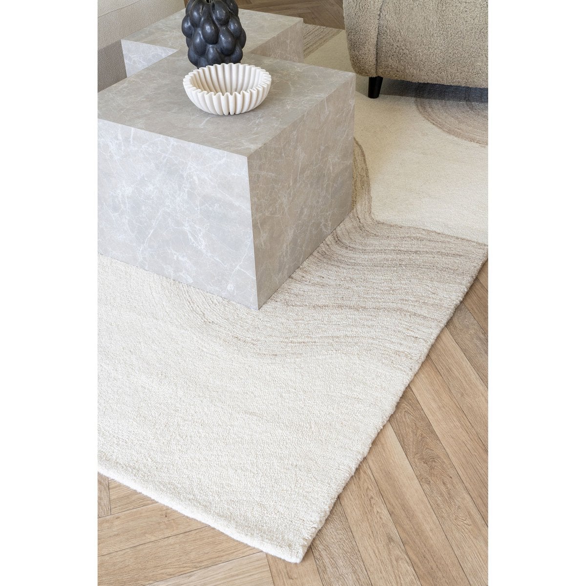 2er-Couchtisch-Set in Marmoroptik, 50 × 50 × 42 cm | VIA X SELECTION