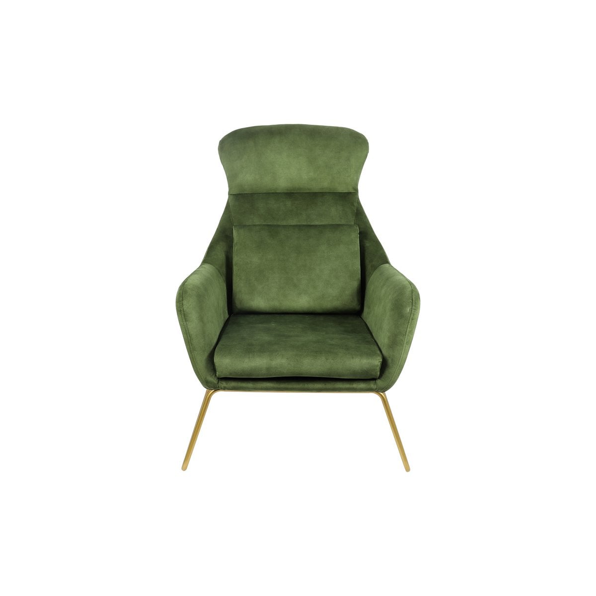 Relaxsessel aus Velours grün mit goldfarbenem Gestell | VIA X SELECTION