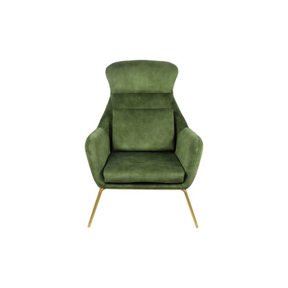 Relaxsessel aus Velours grün mit goldfarbenem Gestell | VIA X SELECTION