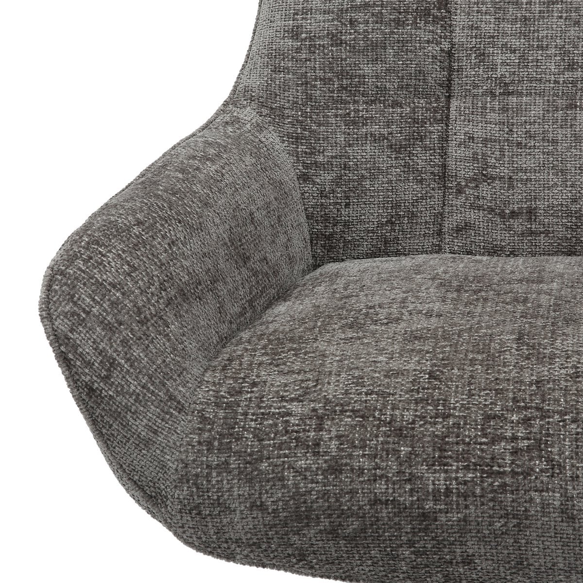 Drehsessel aus Chenille dunkelgrau | VIA X SELECTION