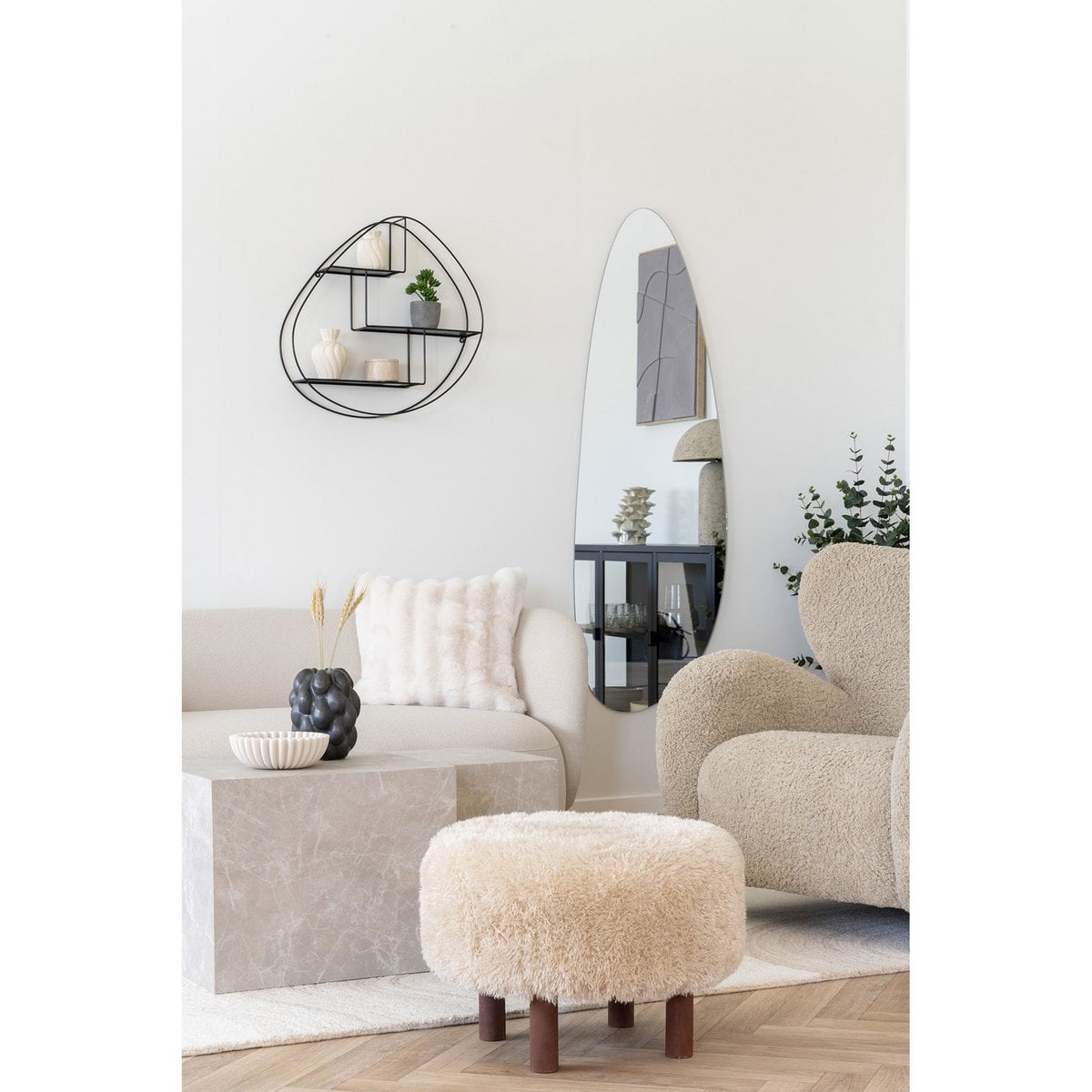 Quadratischer Pouf Beige-Braun | VIA X SELECTION
