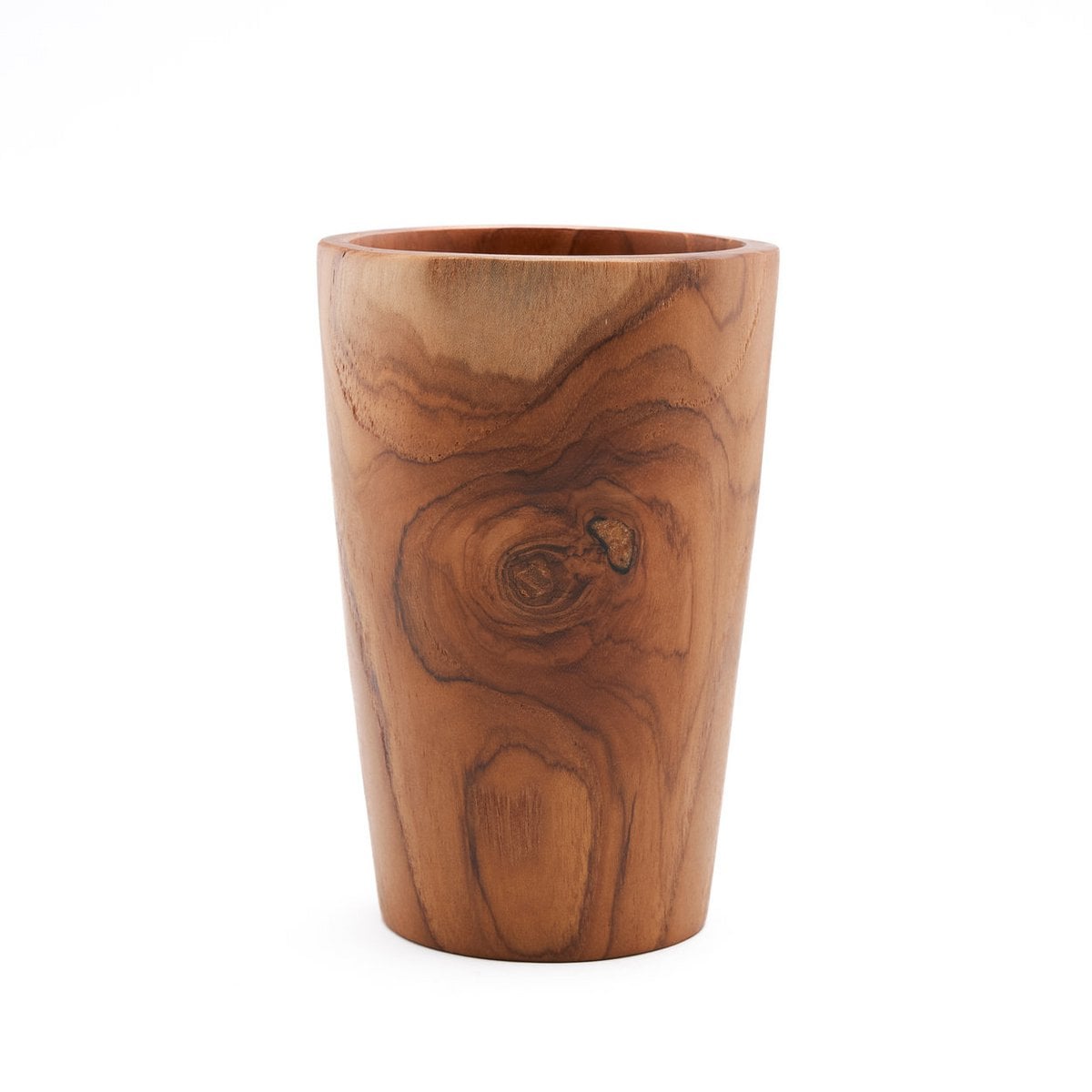 Niedriger Becher aus Teakholz 12 cm | VIA X SELECTION
