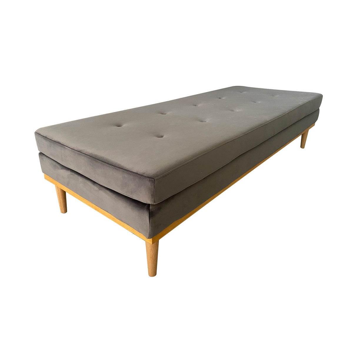 Daybed aus grauem Samt mit Nackenrolle | VIA X SELECTION