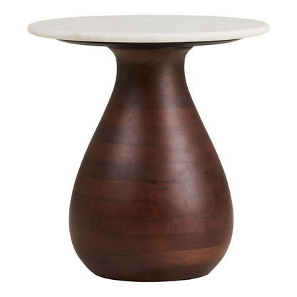 Runder Beistelltisch aus Marmor und Mangoholz, Ø, 40 × 41 cm | VIA X SELECTION