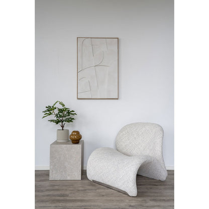 Weiße Relief-Wanddekoration auf Leinwand, 60 × 90 cm | VIA X SELECTION