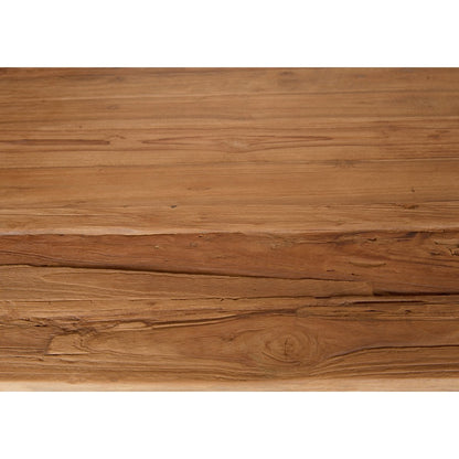 Esstisch recyceltes Teak schwarzes Metallgestell, 200 × 100 cm | VIA X SELECTION