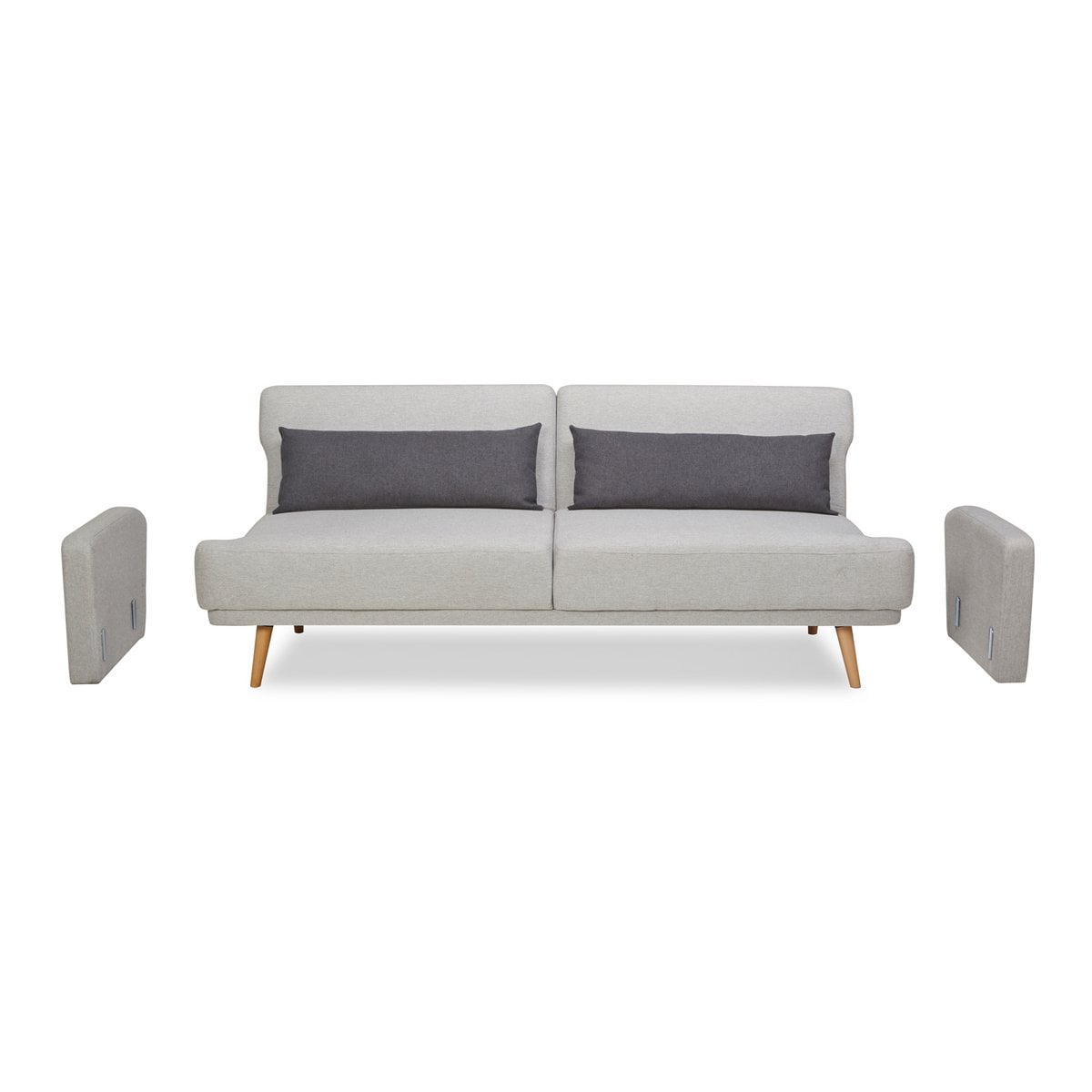 3-Sitzer-Sofa aus grauem Webstoff mit Liegefunktion | VIA X SELECTION
