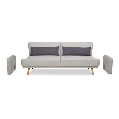 3-Sitzer-Sofa aus grauem Webstoff mit Liegefunktion | VIA X SELECTION