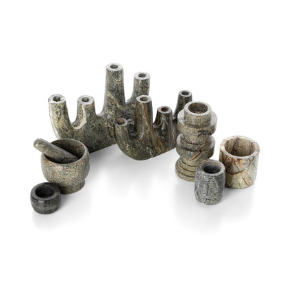 Gewürzmörser aus grünem Bidasar-Marmor 12,5 cm | VIA X SELECTION