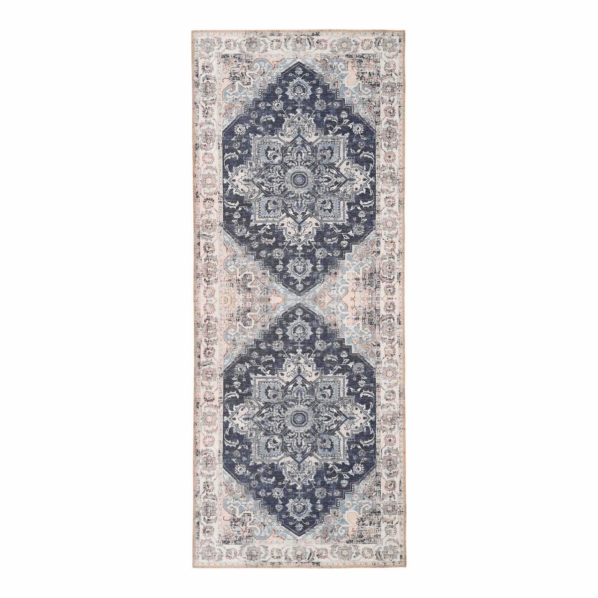 Läufer aus Chenille-Polyester blau, 80 × 200 cm | VIA X SELECTION
