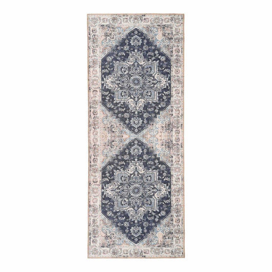 Läufer aus Chenille-Polyester blau, 80 × 200 cm | VIA X SELECTION
