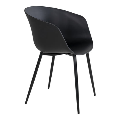 Esszimmerstuhl aus Kunststoff schwarz im 2er-Set | VIA X SELECTION