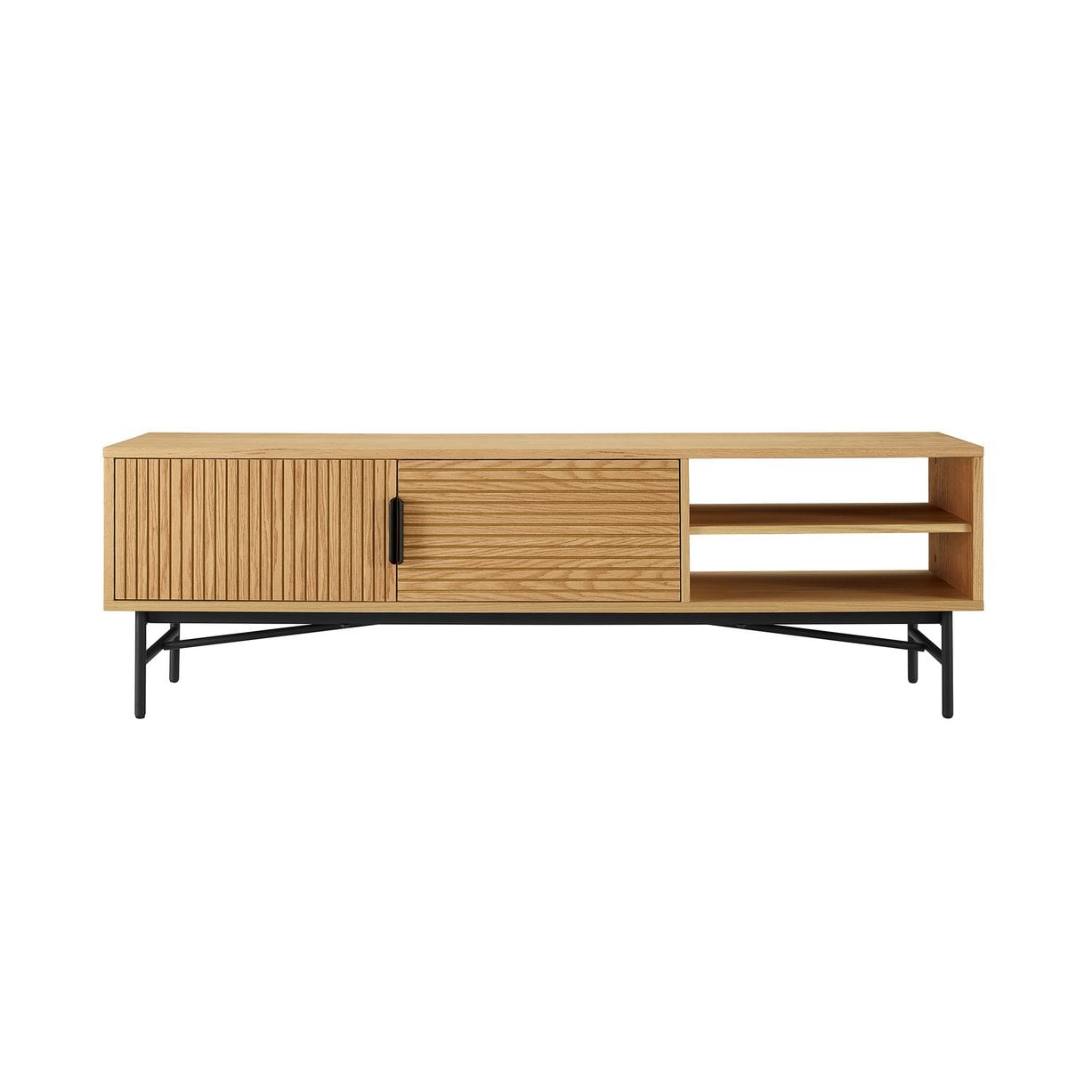 Lowboard mit Eichenfurnier und 2 Türen, 160 × 40 × 50 cm | VIA X SELECTION