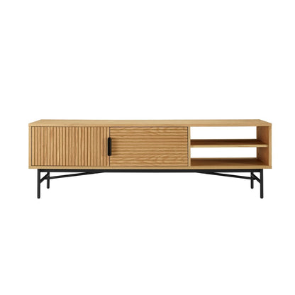 Lowboard mit Eichenfurnier und 2 Türen, 160 × 40 × 50 cm | VIA X SELECTION