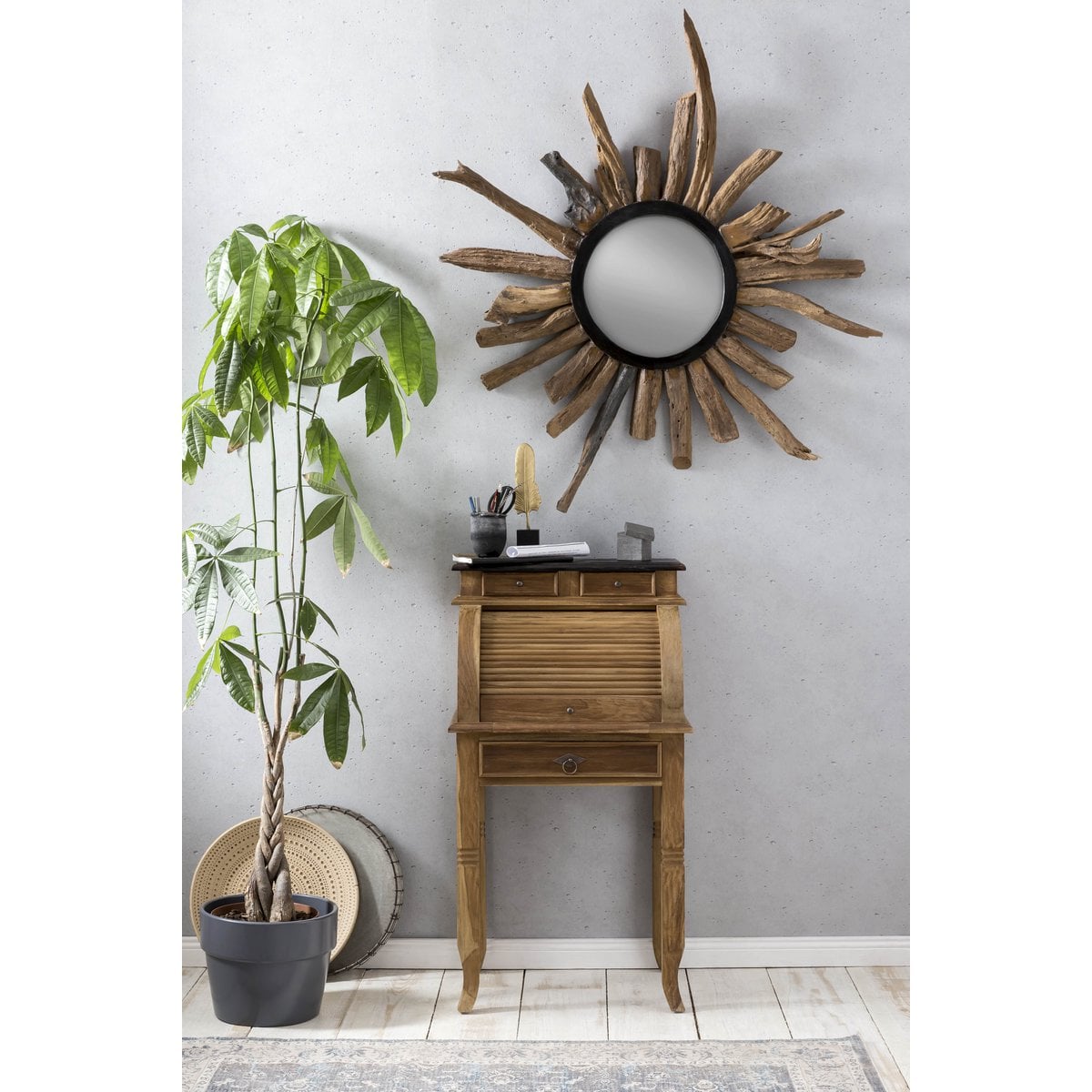 Sekretär aus recyceltem Teak mit Auszug 55 cm | VIA X SELECTION