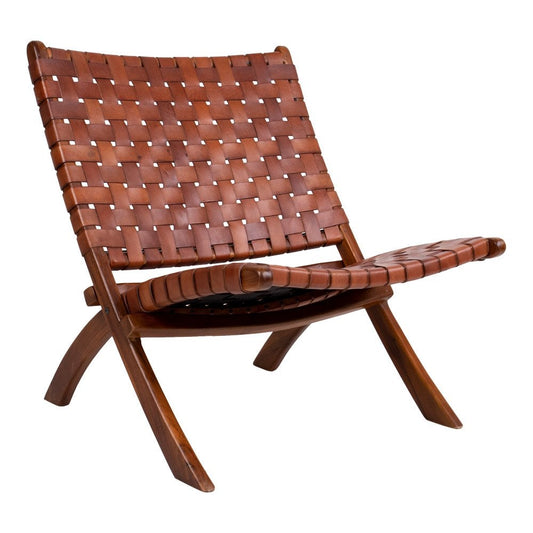 Klappsessel aus Teakholz und Leder | VIA X SELECTION