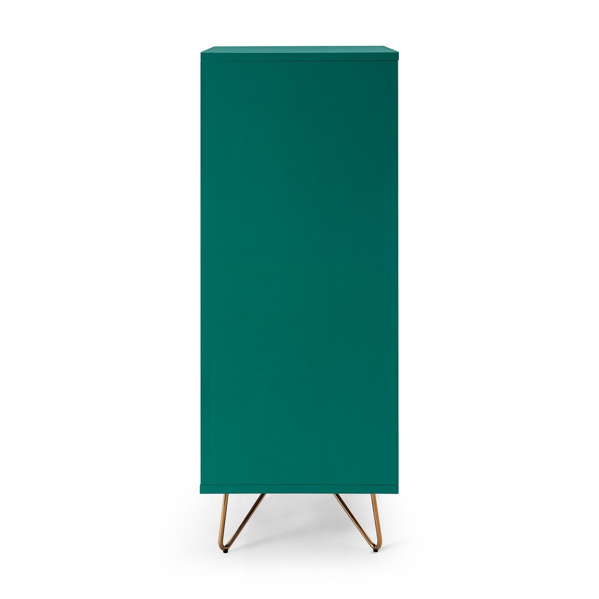 Hochkommode grün mit Spiegelklappe, 40 × 45 × 110 cm | VIA X SELECTION
