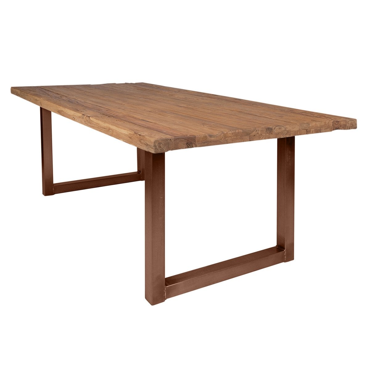 Esstisch recyceltes Teakholz Metallgestell, 180 × 100 cm | VIA X SELECTION