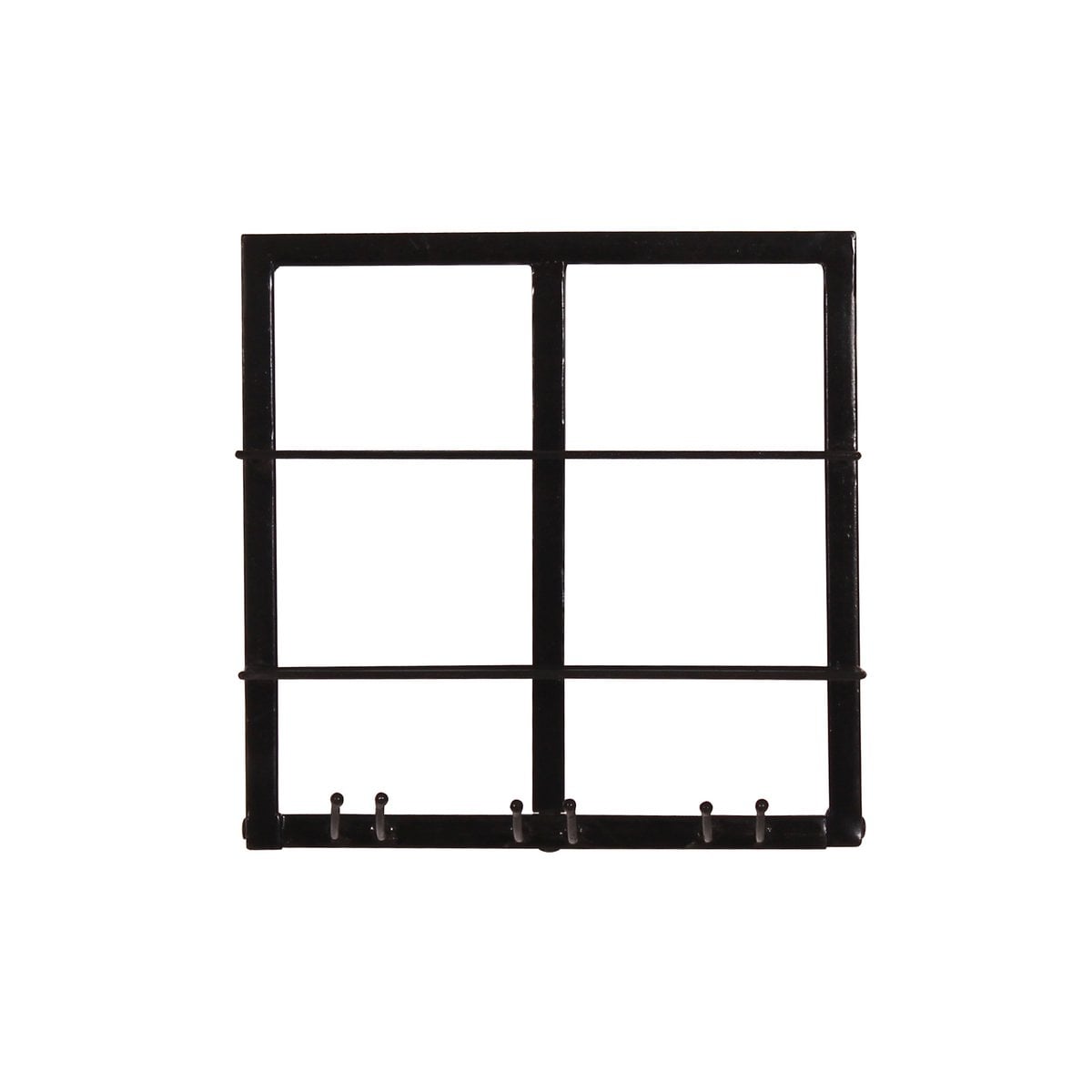 Wand-Weinregal aus schwarzem Metall und Kork für 2 Flaschen und 3 Gläser, 15 × 35 × 35 cm | VIA X SELECTION