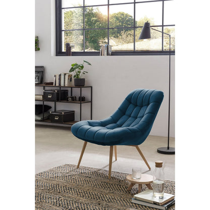 Loungesessel aus Samt blau mit XXL-Sitzfläche | VIA X SELECTION
