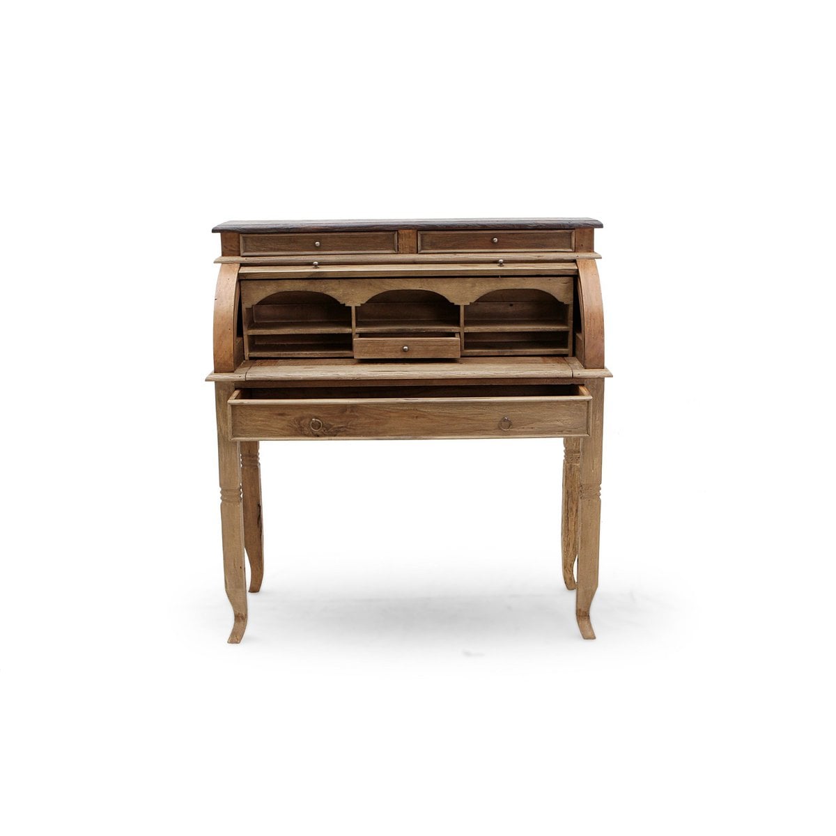Sekretär aus recyceltem Teak mit Rollladen 100 cm | VIA X SELECTION